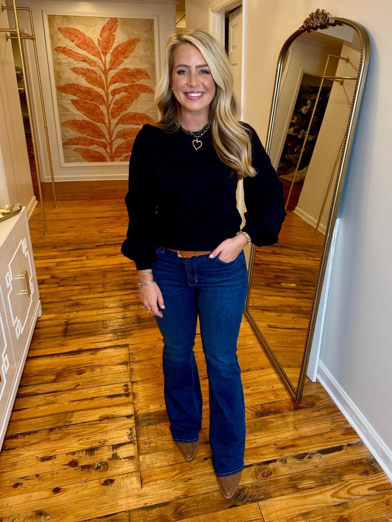 Stripe Texture Sleeve Sweater