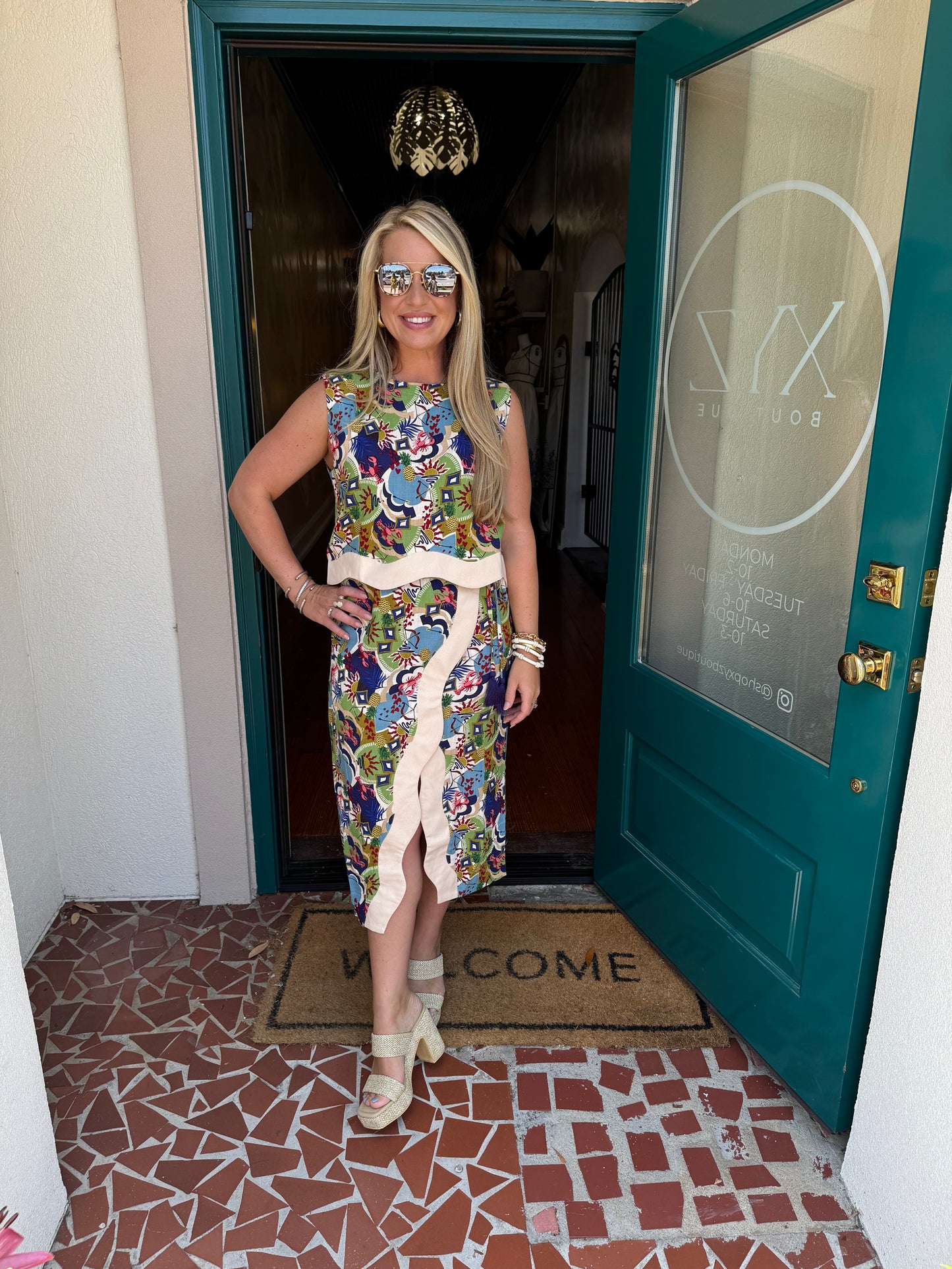 Ric Rac Trimmed Linen Blend Open Back Crop Top