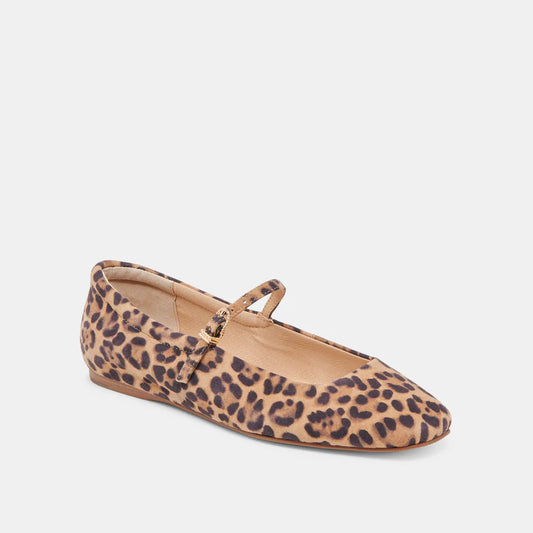 Reyes Ballet Flats Dk Leopard Suede