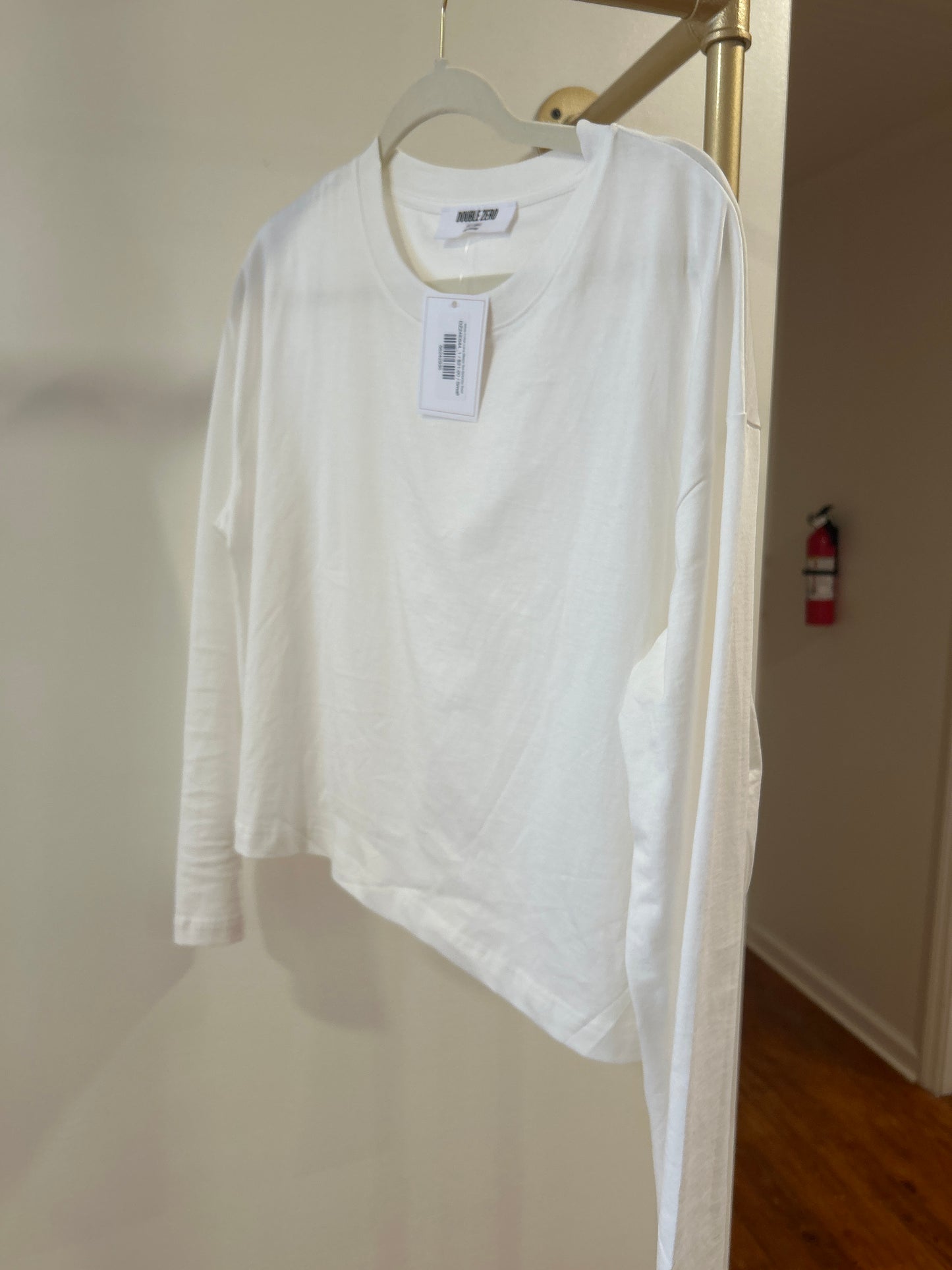 White Cotton Long Sleeve Tee-Saturday Steal