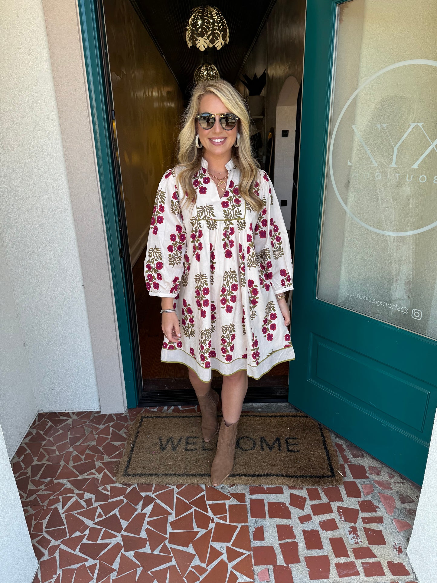 Floral Umgee Print Babydoll Dress