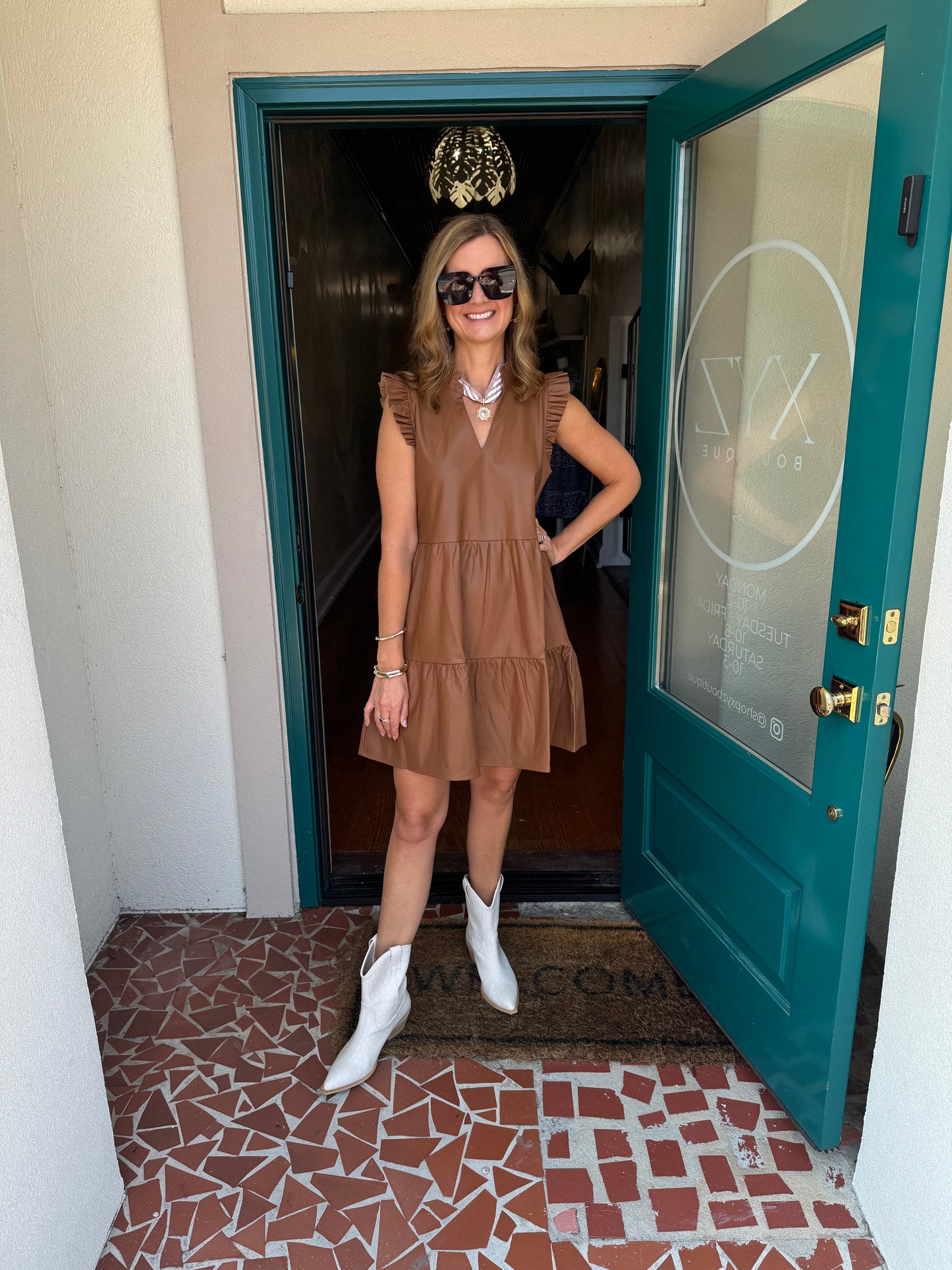 Tabitha Leather Dress-Mudpie