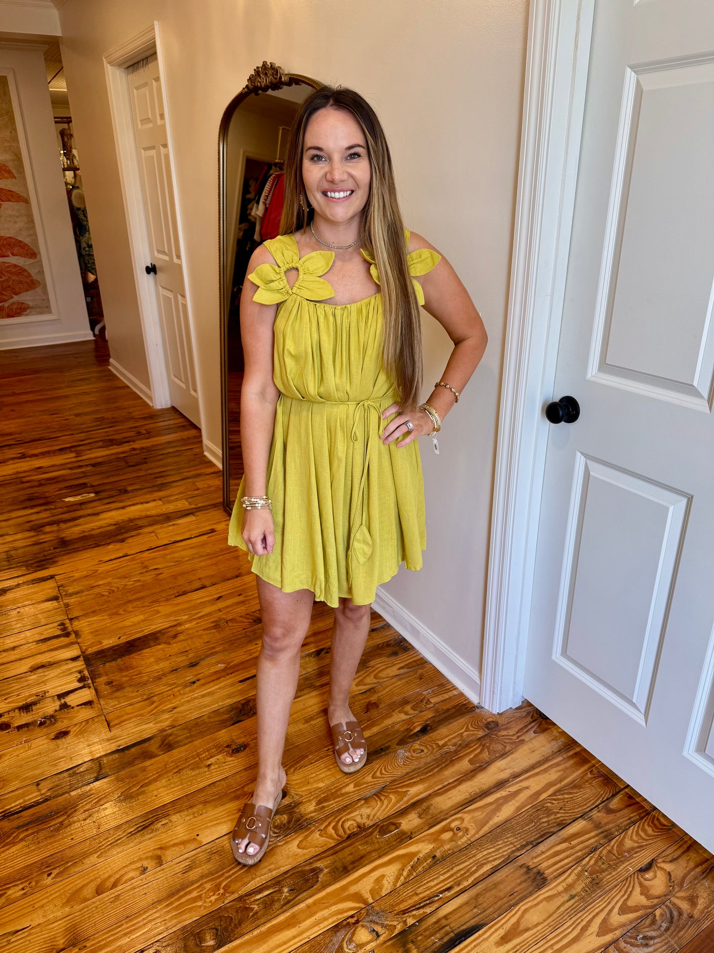 Flower Petal Linen Dress