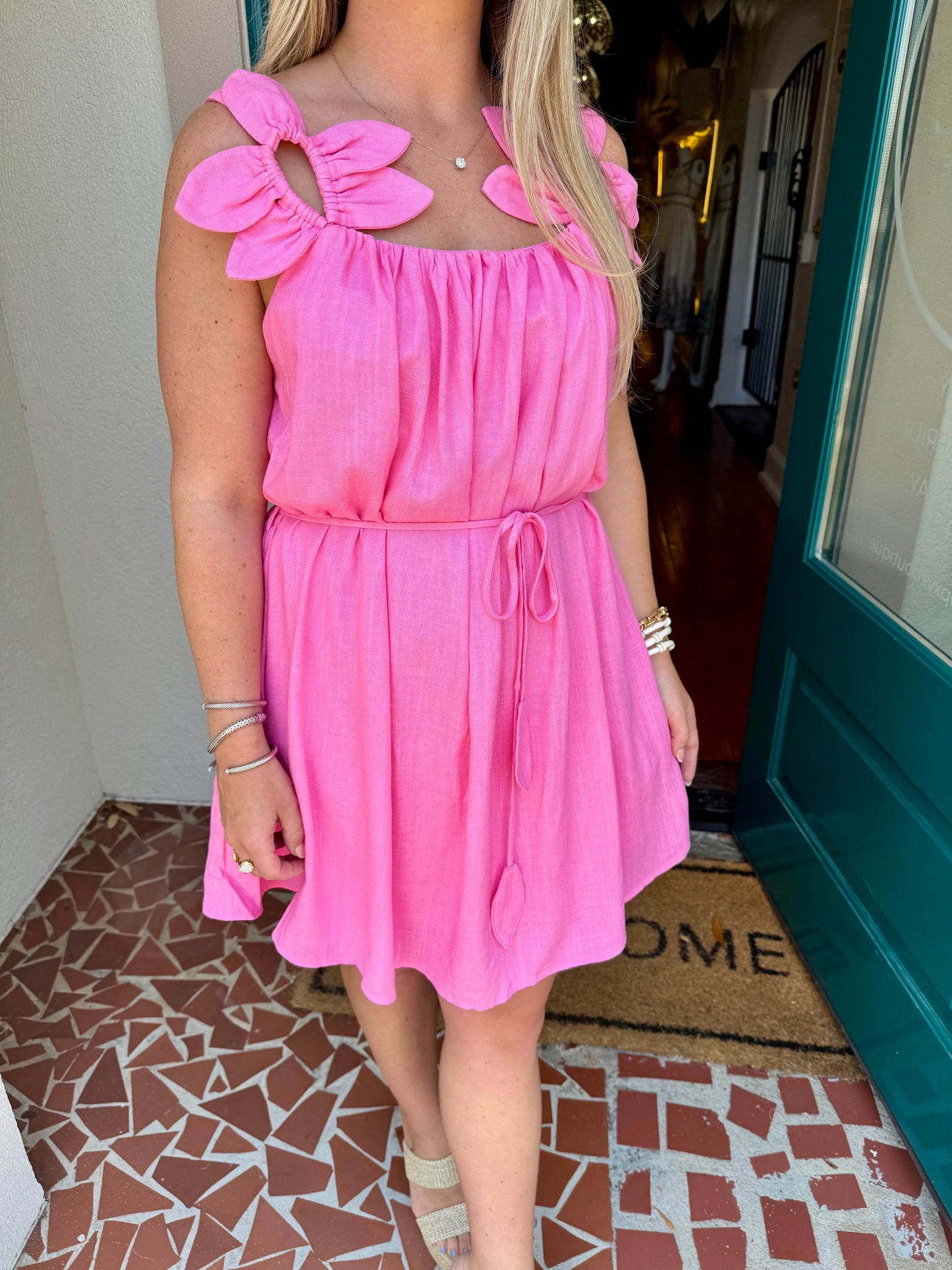 Flower Petal Linen Dress