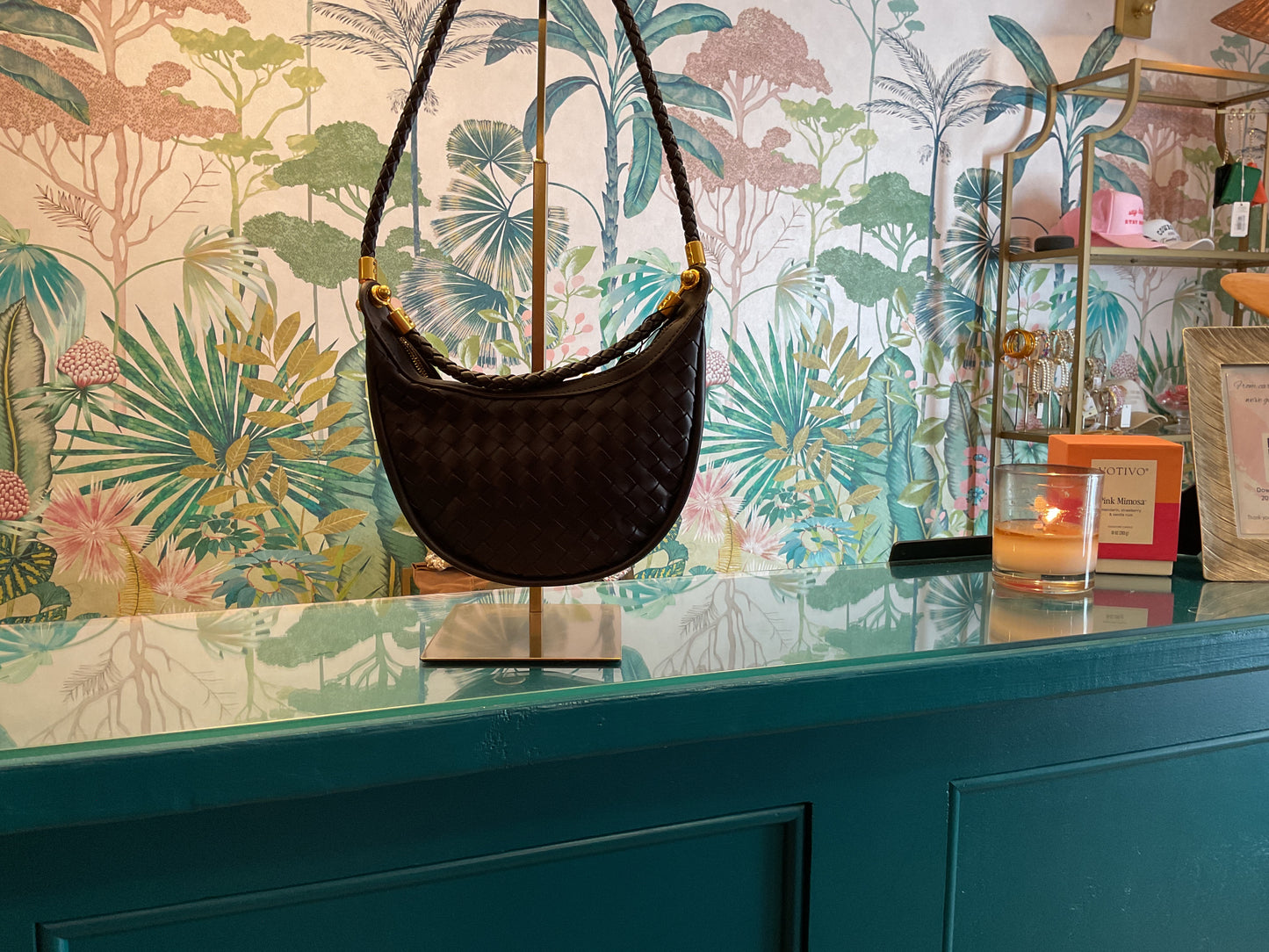 Chocolate Woven Hobo Handbag