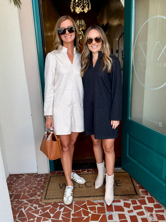 Herringbone Pattern Shift Dress