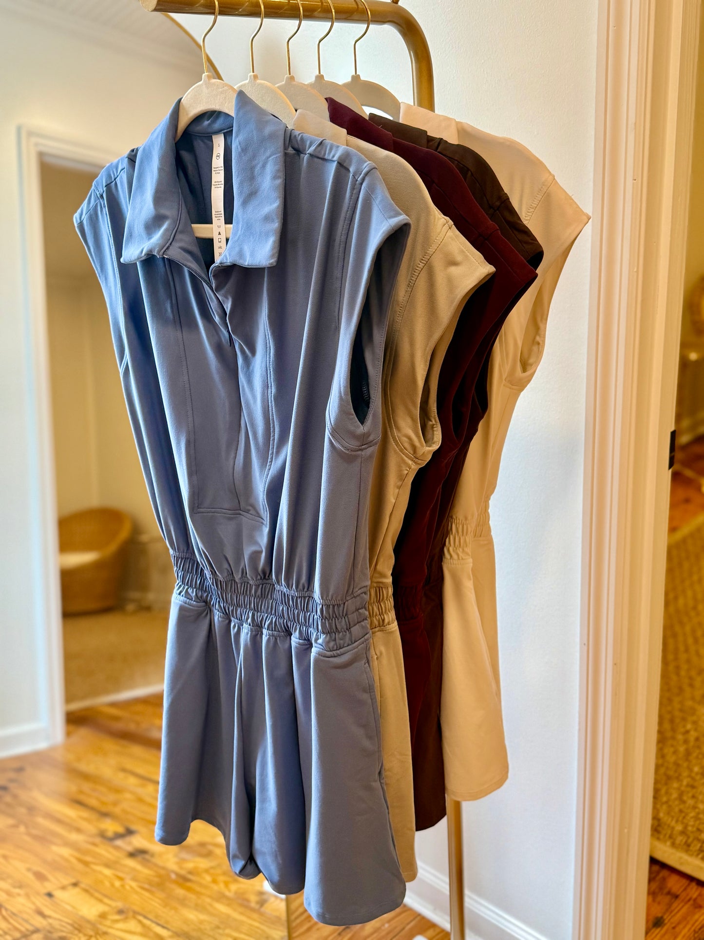 Butter Short Sleeve Quarter Zip Romper-Saturday Steal