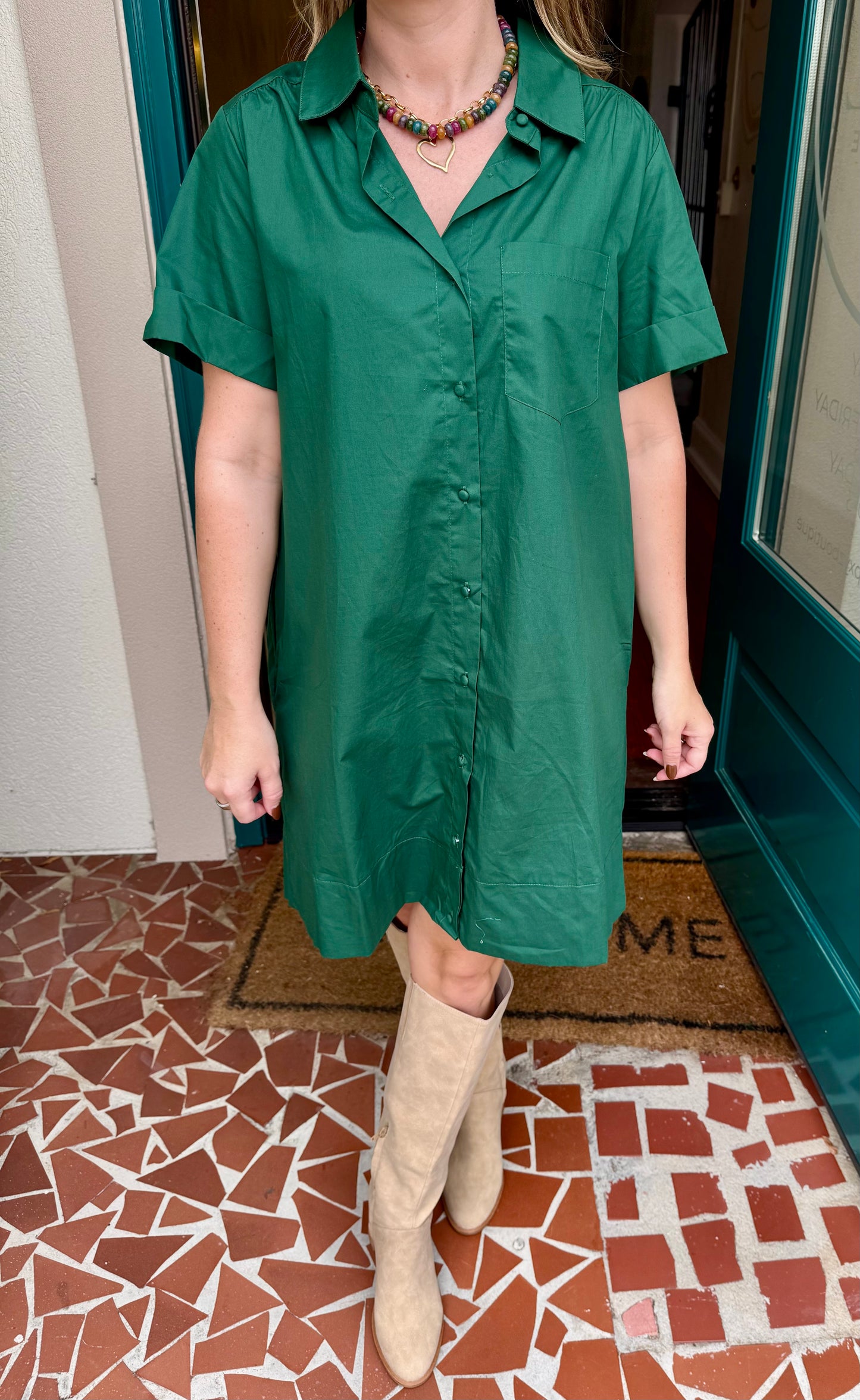 Yamina Collared Shift Dress