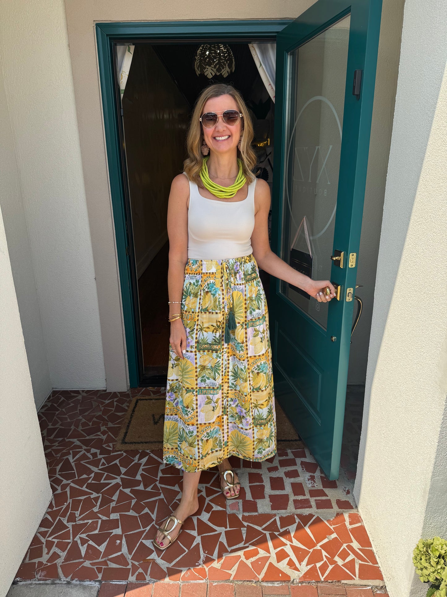Isla Palma Smocked Maxi Skirt