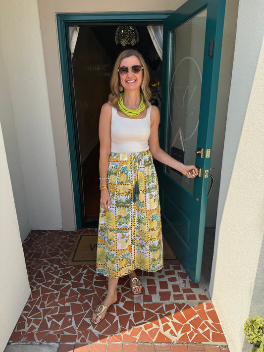 Isla Palma Smocked Maxi Skirt