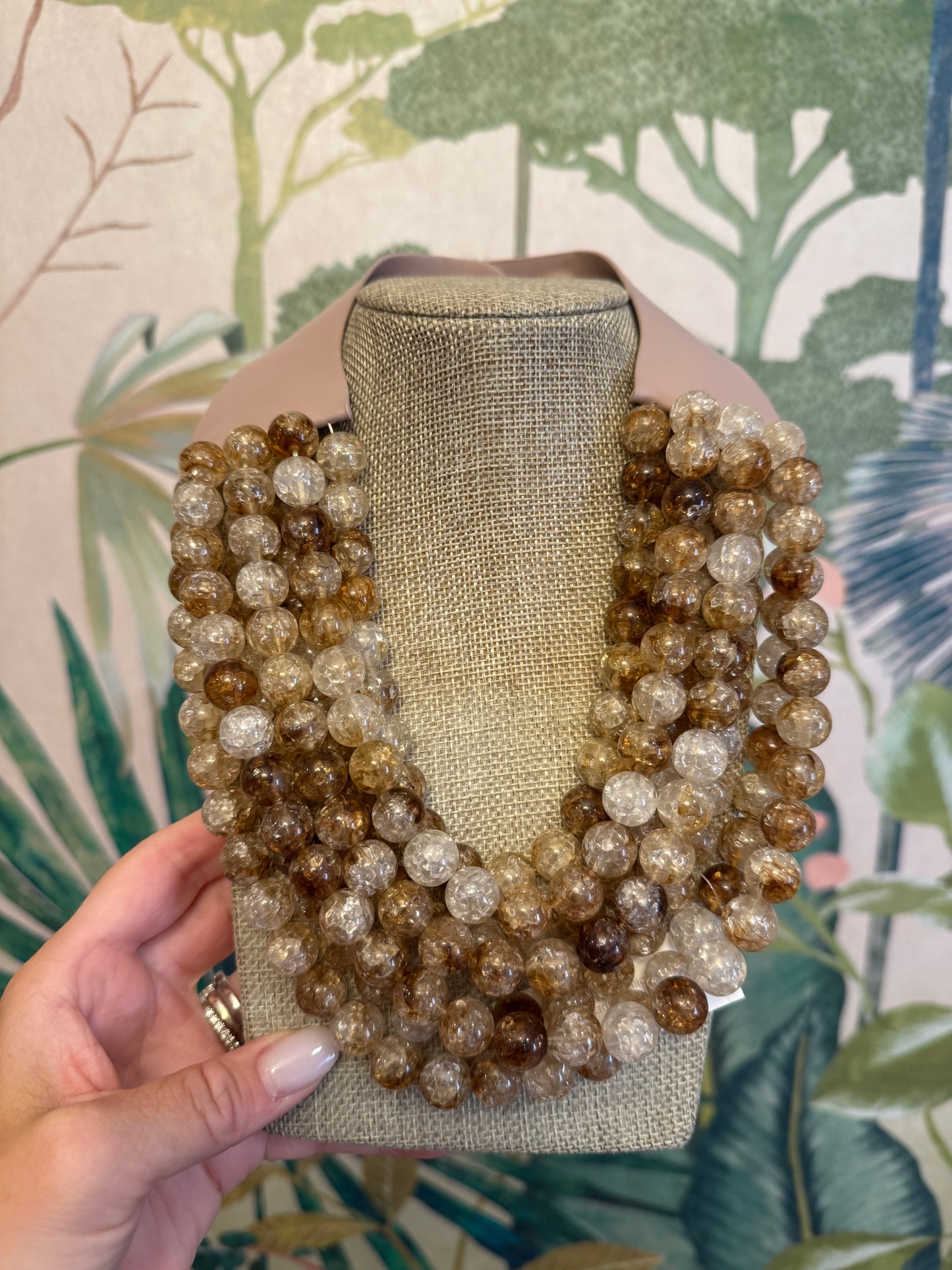 Brown Multi-Beaded Necklace