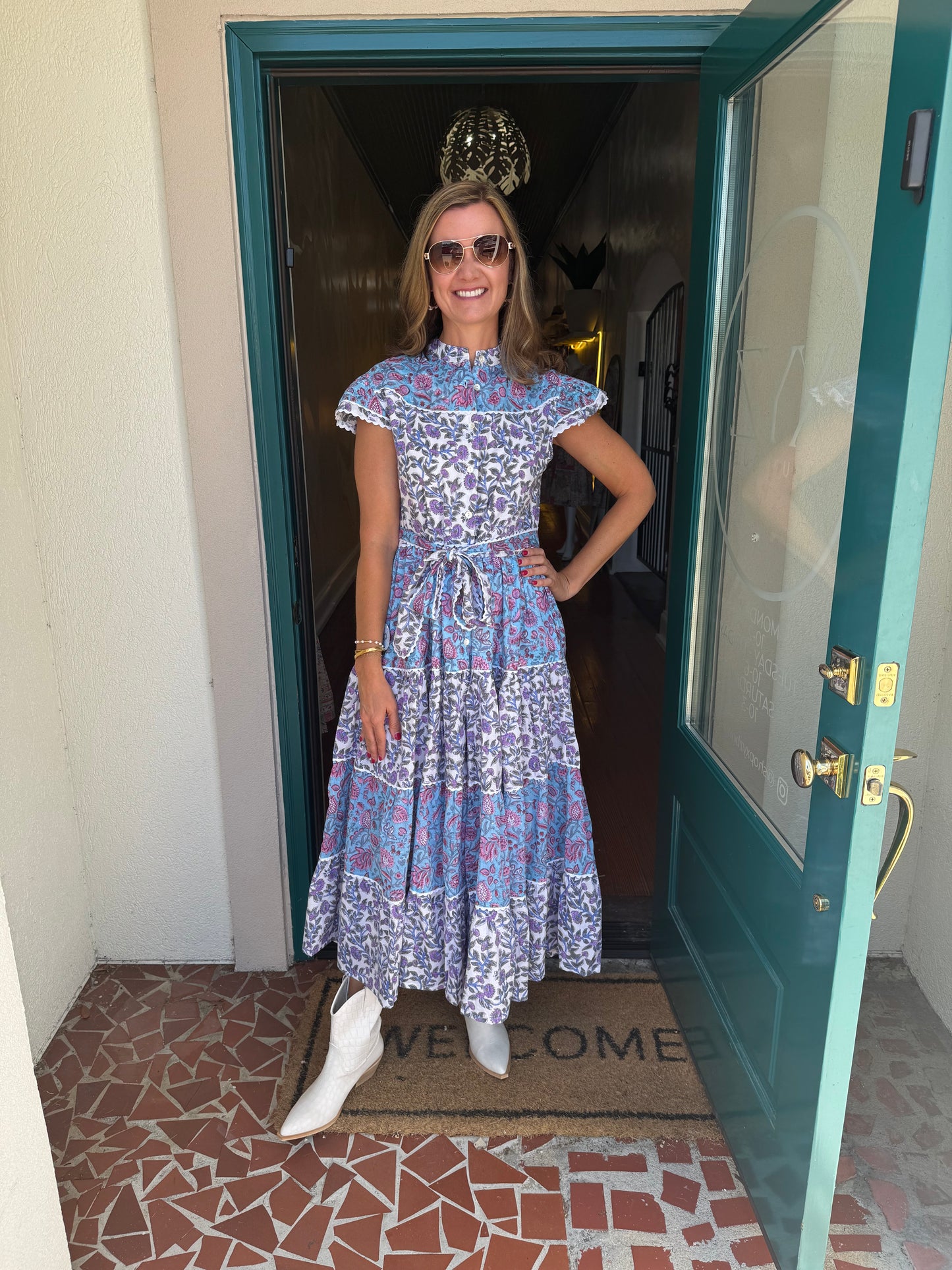 Santorini Sunset Ruffle Ric Rac Dress