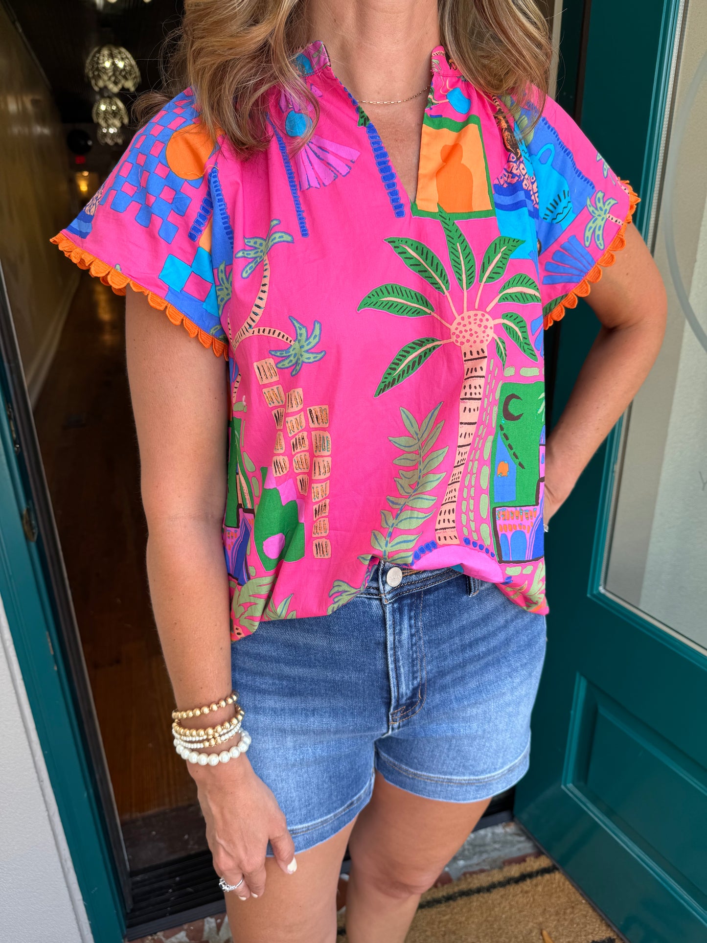 Lanus City Split Neck Top