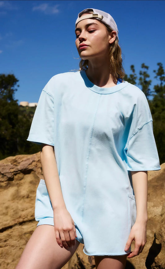 Steel Hot Shot Tee Romper-Free People Movement