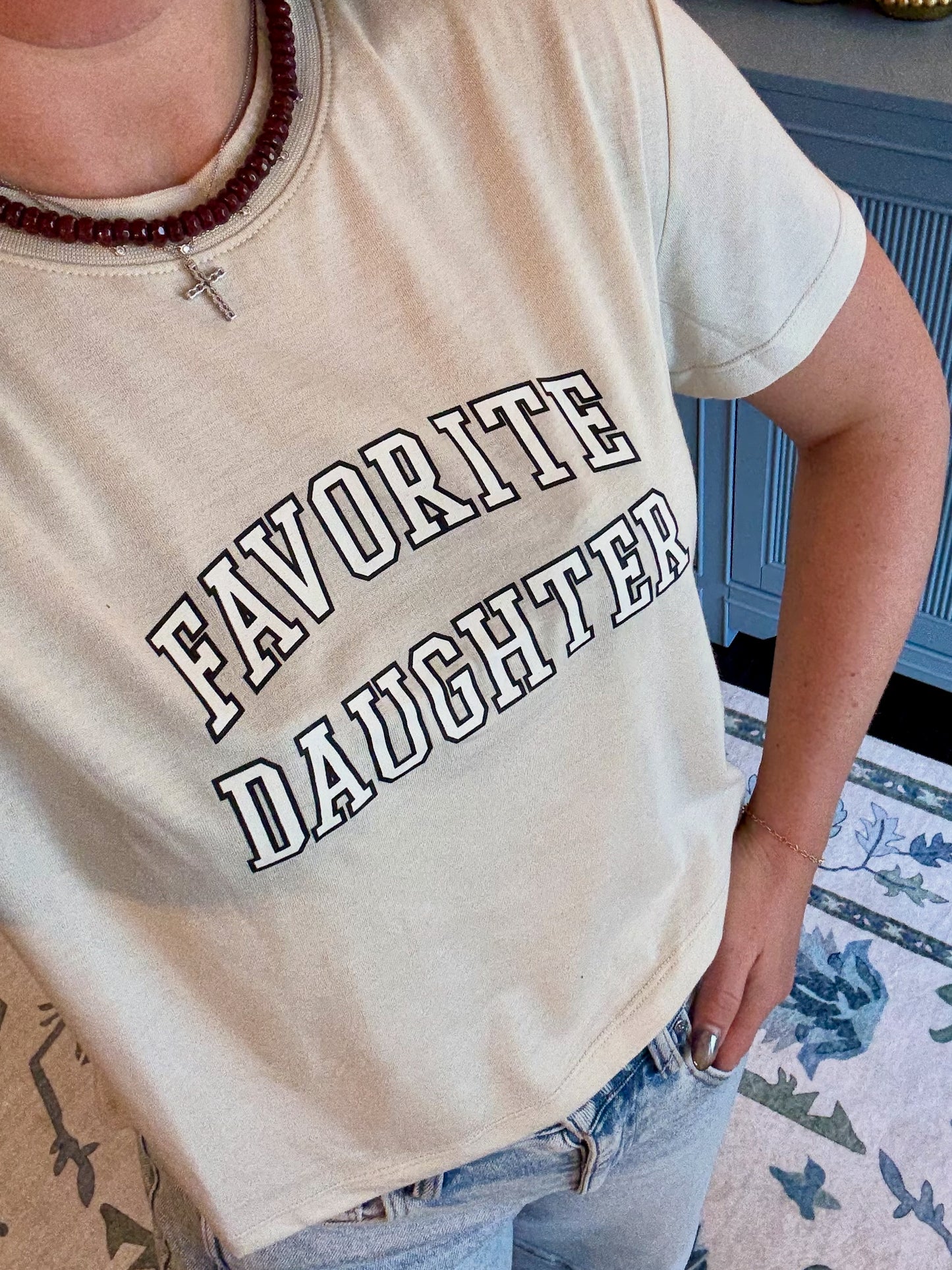 Favorite Daughter Cropped Collegiate Tee