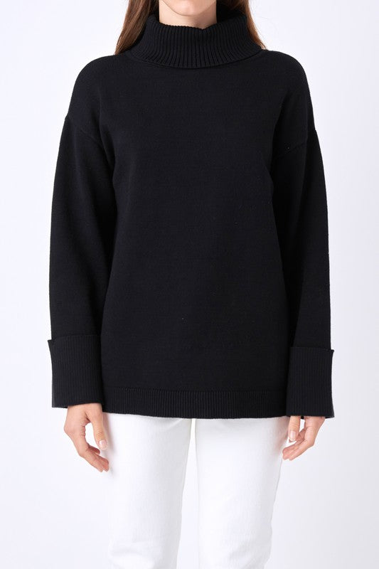 Black Turtleneck Sweater - English Factory