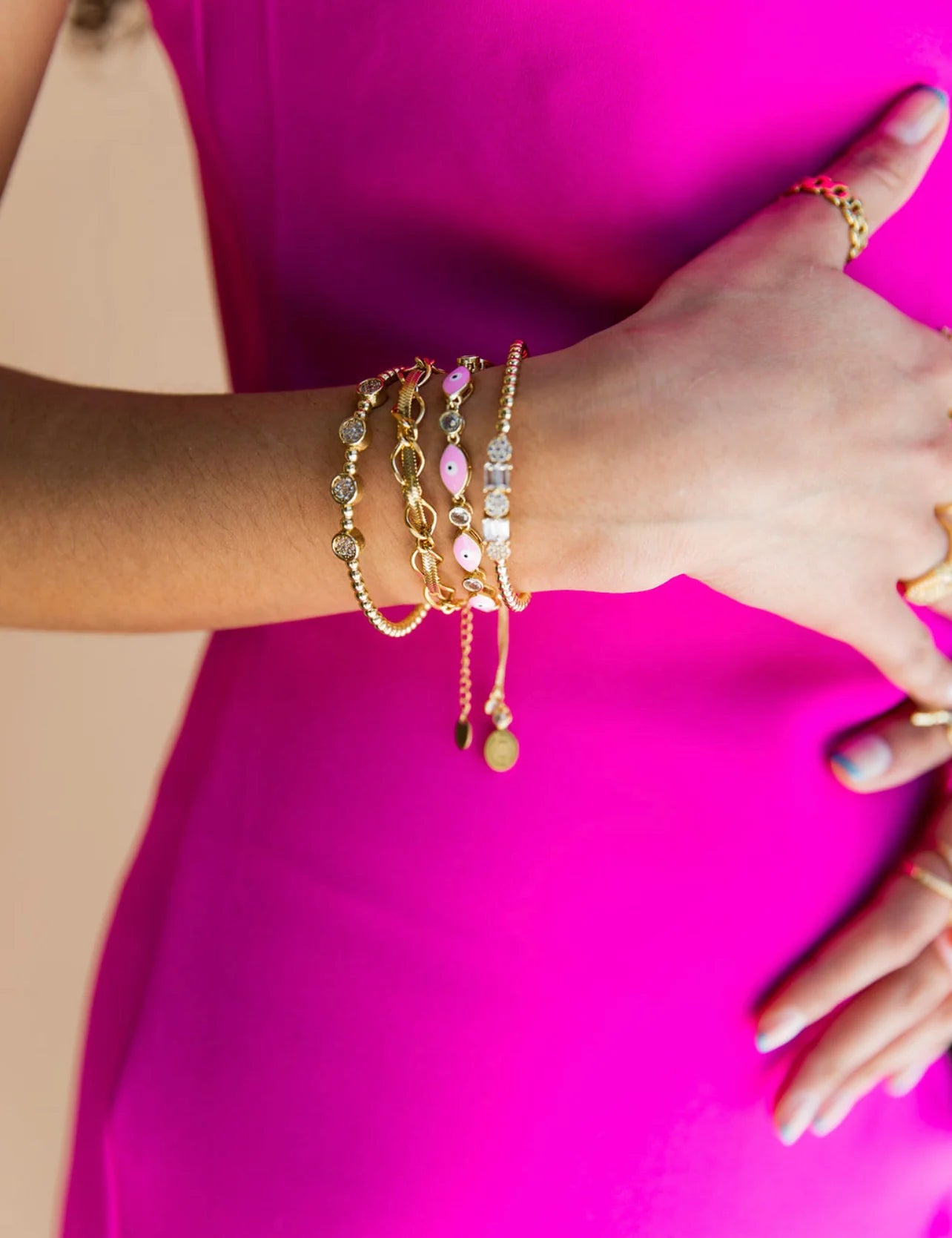 Ali Gold Rhinestone Bangle Bracelet-Kristalize Jewelry