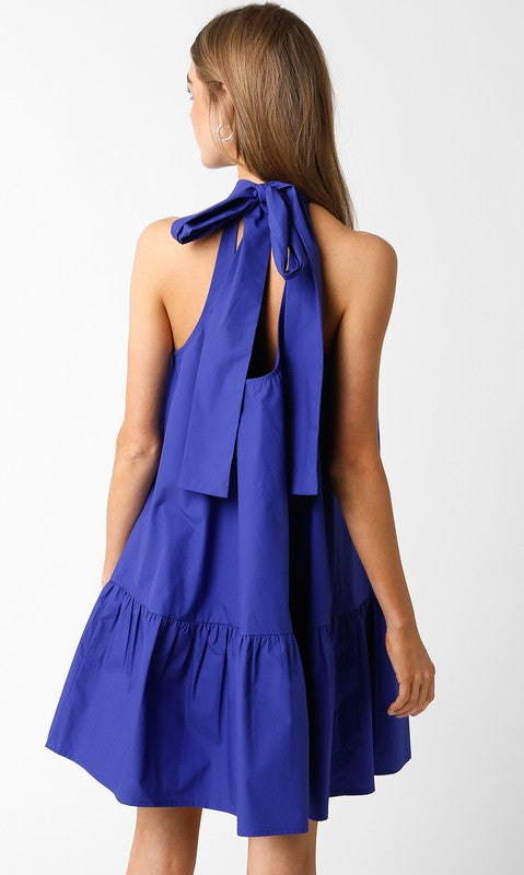 Sylvia Mock Neck Bow Dress-Saturday Steal