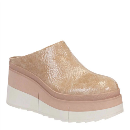 Coach Beige Platform Clog-Naked Feet