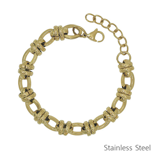 Stainless Steel Gold Chain Layered Bracelet