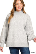 Basic Mock Neck Solid Sweater