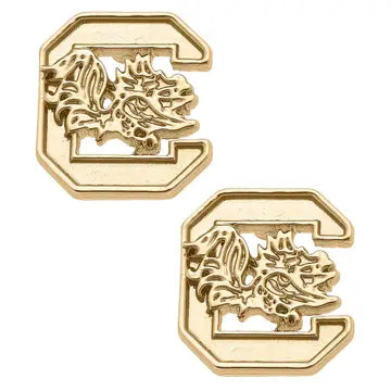 South Carolina Gamecocks 24K Gold  Plated Stud Earrings