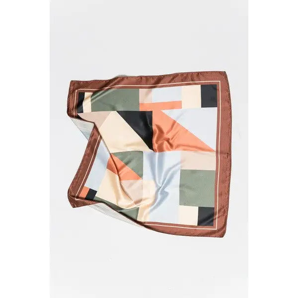 Color Block Silky Feel Bandana Scarf