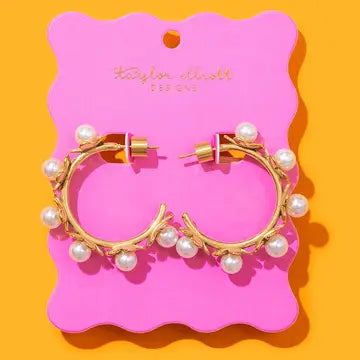 Kali Pearl Hoop Earrings