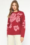 Red and Pink floral Sweater