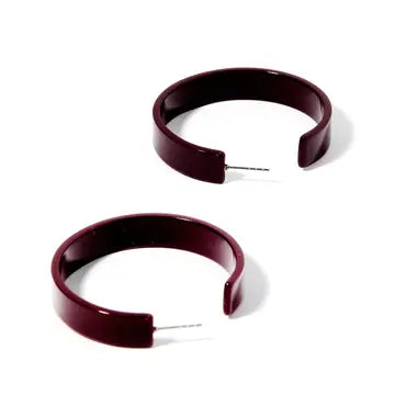 Ashley - Medium Hoop (Maroon)