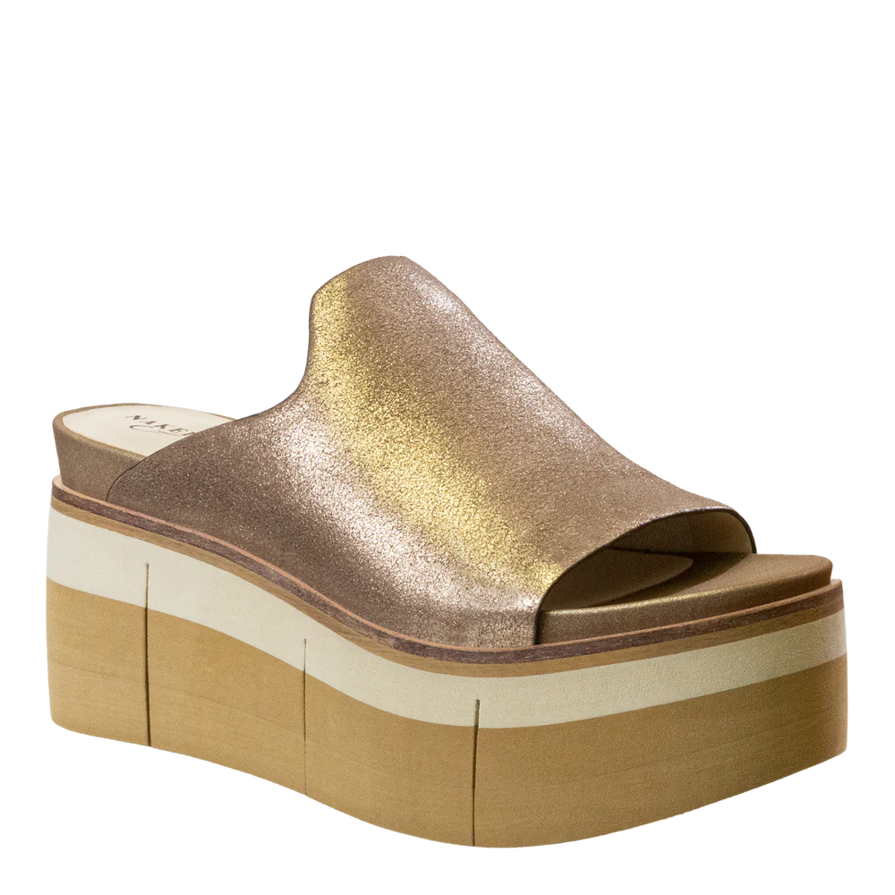 Flow Gold Platform Sandal-Naked Feet