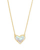 Ari Heart Gold Pendant Necklace in Dichroic Glass