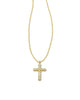 Cross Gold Pendant Necklace in White CZ-Kendra Scott