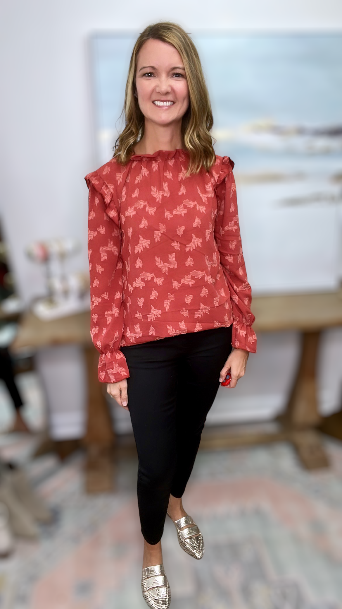 Textured Floral Top
