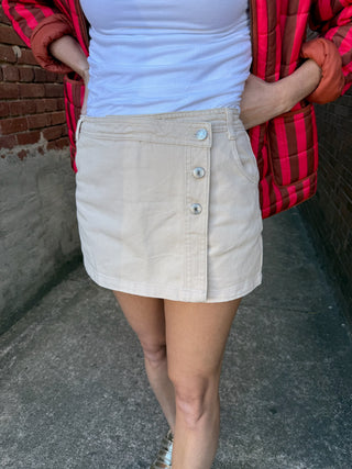 Ecru Denim Skort