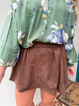 Soft Faux Suede Skort