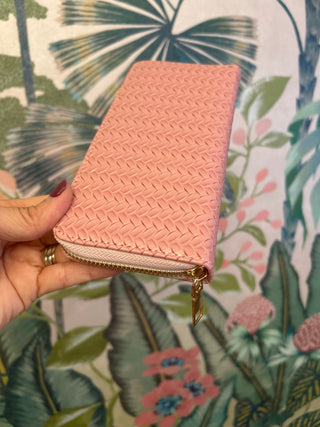 Vegan Leather Weave Detail Wallet