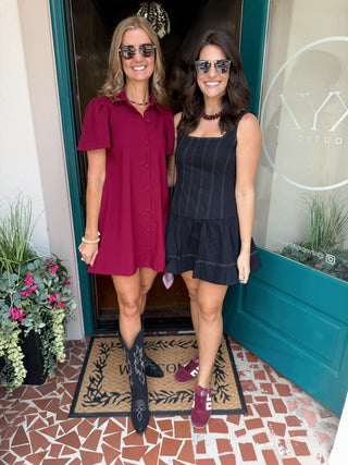 Black Stitch Detail Dress