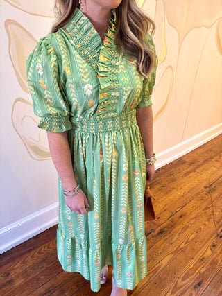 Floral Ruffle Hem Midi Dress