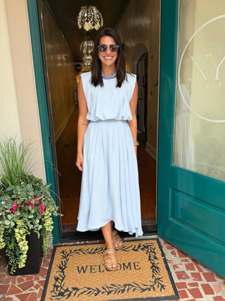 box pleated midi dress Inverted Box Pleat Dress #106-17