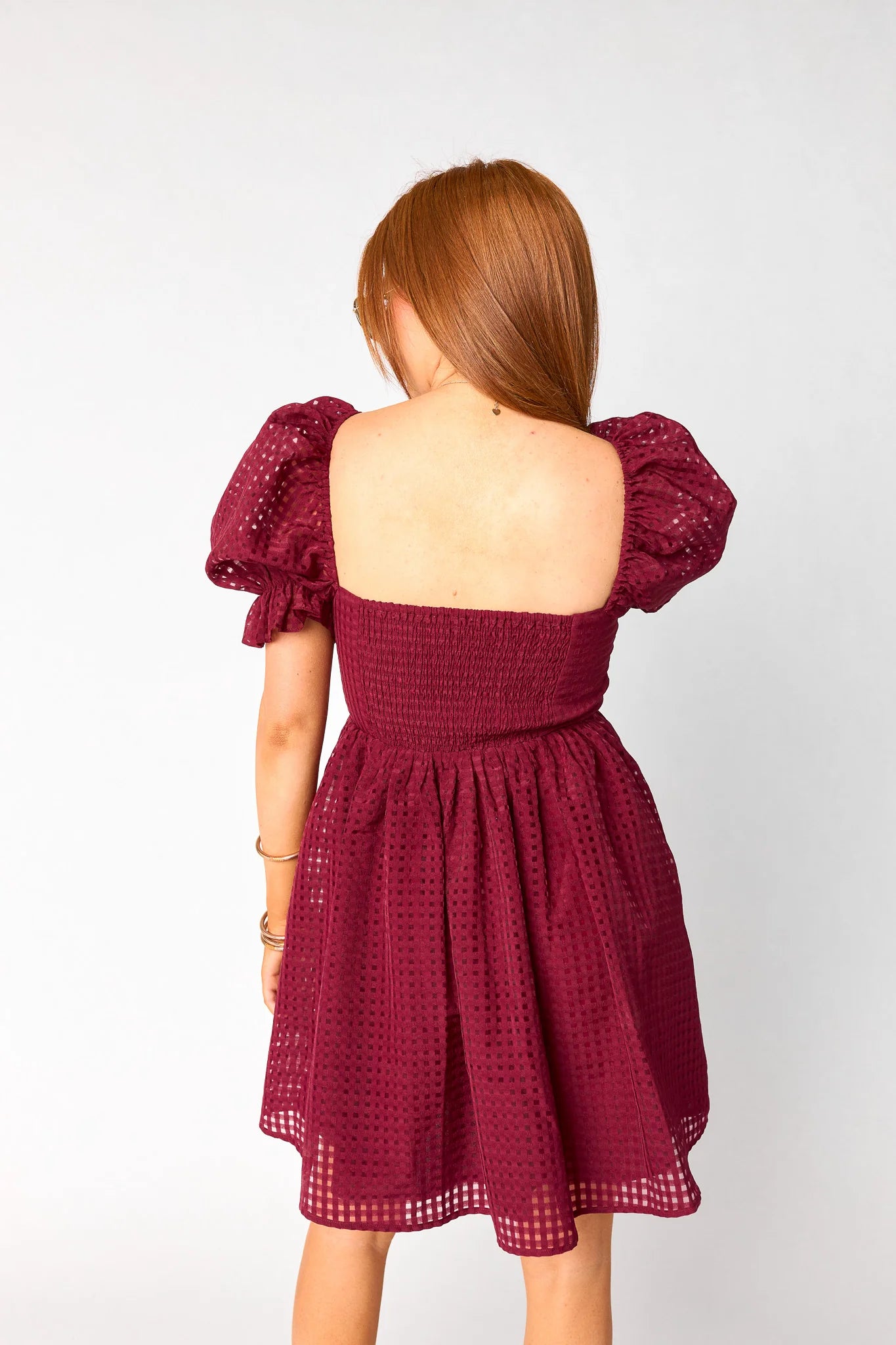 Maroon Faye Babydoll Mini Dress