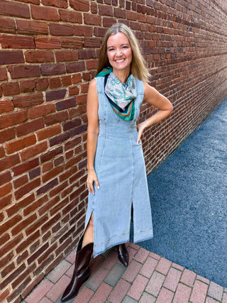 Sleeveless Denim Maxi Dress