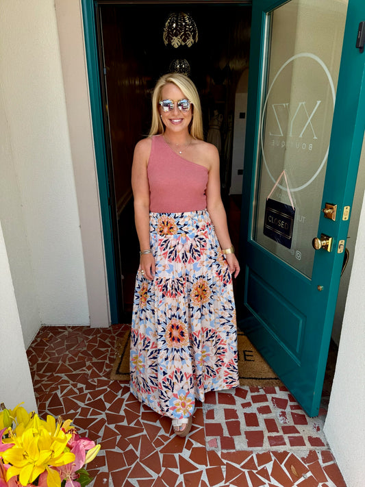 Coral One Shoulder Sweater Top