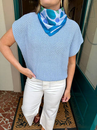 Drop Shoulder Mock Neck Sweater