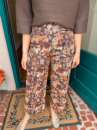 Floral Print Wide Leg Pants