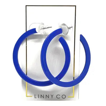 Holly Medium Hoop Earrings (True Blue)
