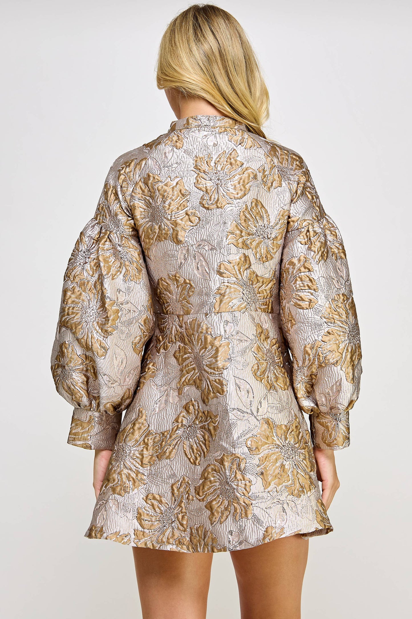 Long Sleeve Shimmer Jacquard Dress