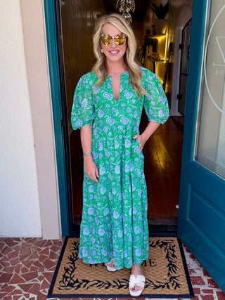 Green Paisley Maxi Dress