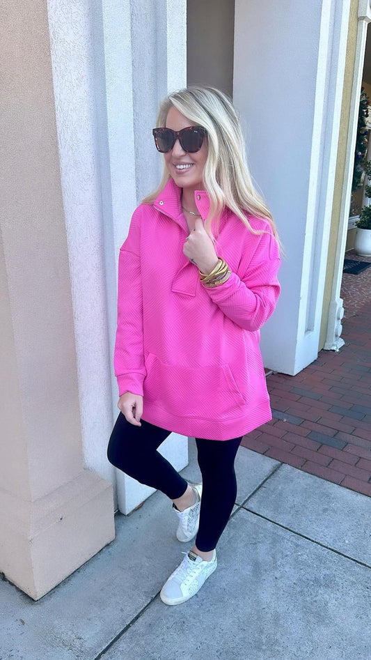 Pink Textured Pullover