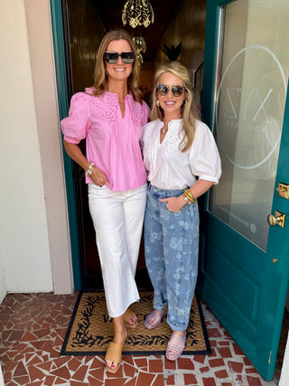 Short Sleeve Floral Peter Pan Collar Top